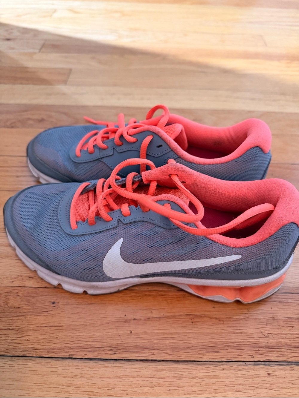 Nike Gray with Coral Accents Athletic Sneakers